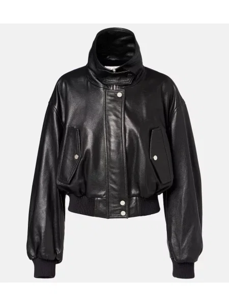 Kurtka skórzana Nour Hammour czarna