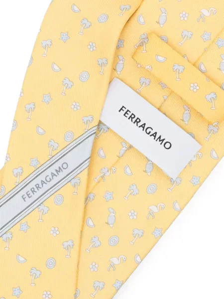 Cravată Ferragamo cu imagine galben