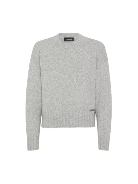 Dzianinowy sweter Dsquared2 szary