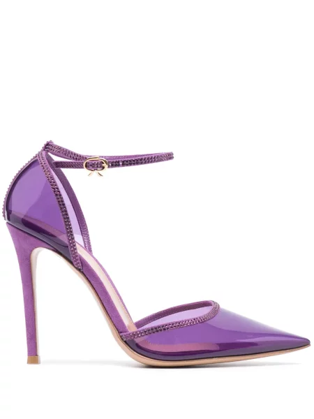 Pantofi cu toc Gianvito Rossi de cristal violet