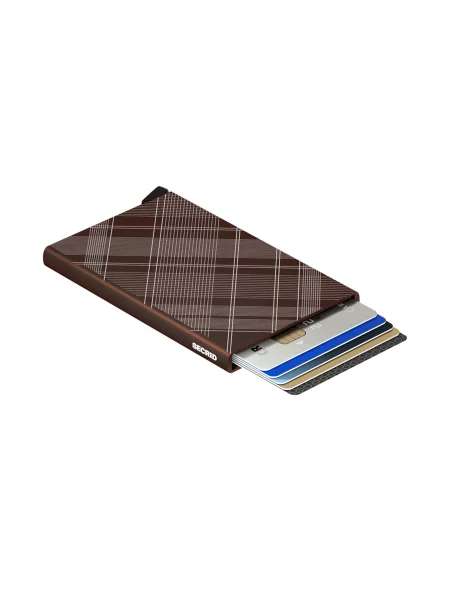 Secrid Cardprotector pénztárca lézerrel kockás barna