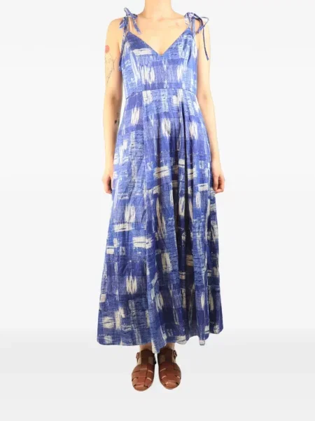 Rochie maxi Wiggy Kit cu legături albastru