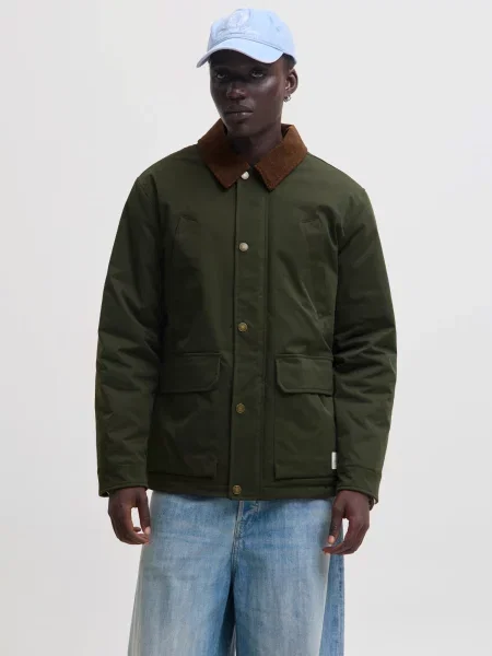 JACK & JONES Geacă de primăvară-toamnă JORNORREBRO verde închis / burgundy roșu