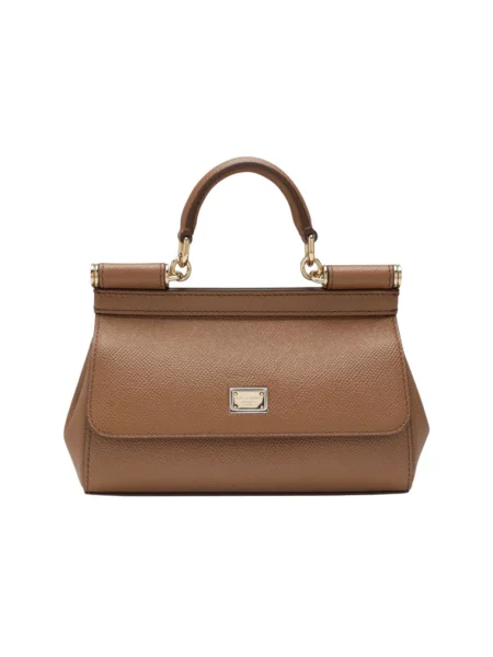 Torebka Dolce And Gabbana skórzana brązowa