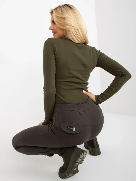 Teplákové nohavice Fashionhunters khaki