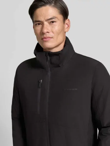 Parka o kroju regular fit z nadrukiem z logo Lindbergh czarna
