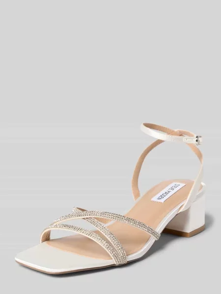 Sandały na z obszyciem z kamieni stras model Gabby' Steve Madden białe