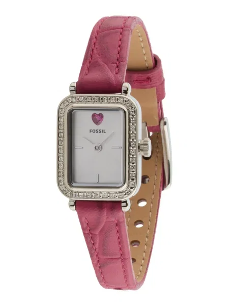 FOSSIL Ceas analogic RAQUEL roșu burgundy / argintiu roz