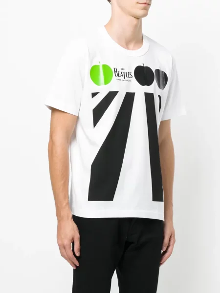 Grafic tricou Comme Des Garçons cu imagine alb