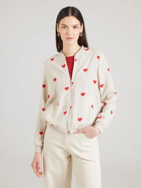 VERO MODA Prechodná bunda VMCOCO striebornosivá červená
