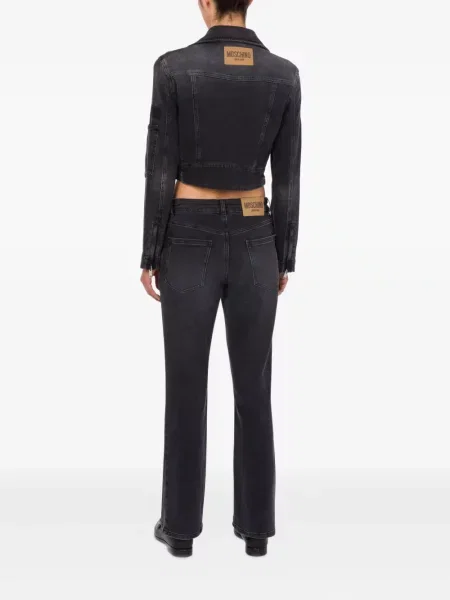 Cropp geacă de blugi Moschino Jeans biker gri