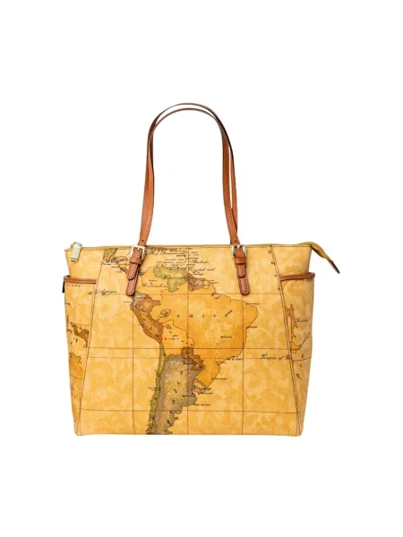 Shopperka Alviero Martini 1a Classe klasyczna skórzana beżowa