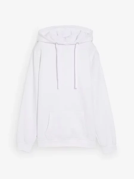Bluza z kapturem z miękkiego materiału frotte biała