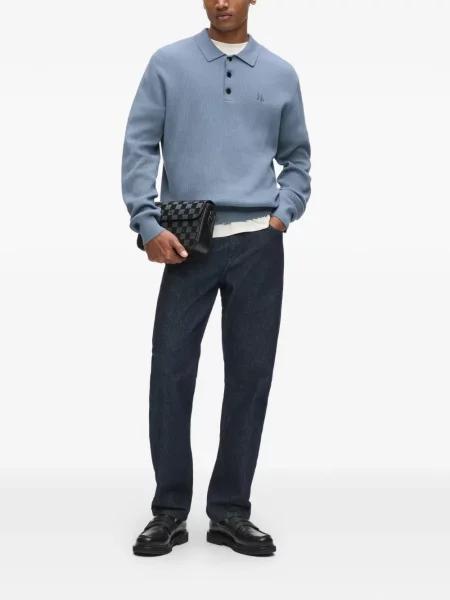 Πλεκτό polo Karl Lagerfeld μπλε