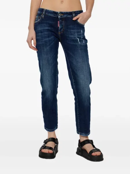 Pantaloni Dsquared2 zdrențuiți albastru