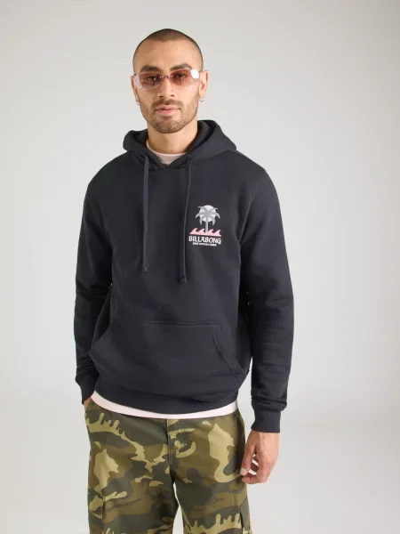 BILLABONG Mikina FOUNDATION sivá / ružová / čierna / prírodná biela