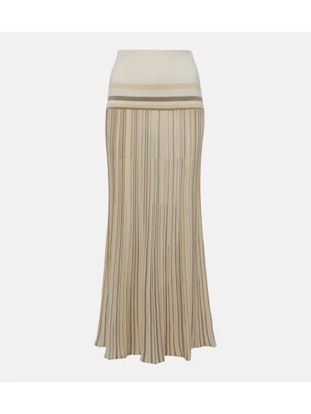 Maksi spódnica maxi Faithfull w paski z dżerseju biała