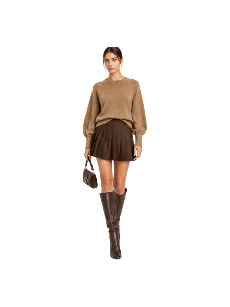 Twinset sweter z wełną brązowy