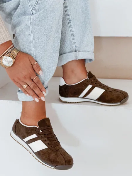 Sneakersy Dstreet brązowe