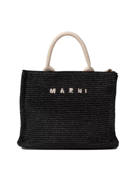 Shopperka Marni z logo czarna