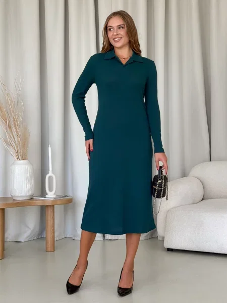 Сукня міді Merlini бавовна/поліестер зелений