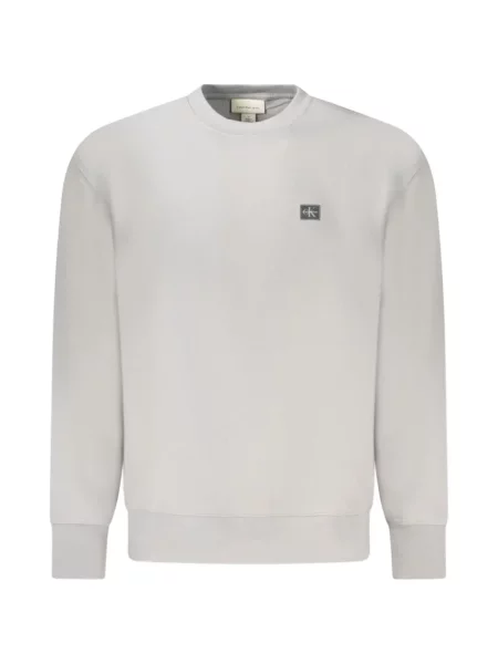 Hanorac crewneck Calvin Klein cu decolteu rotund cu autograf gri