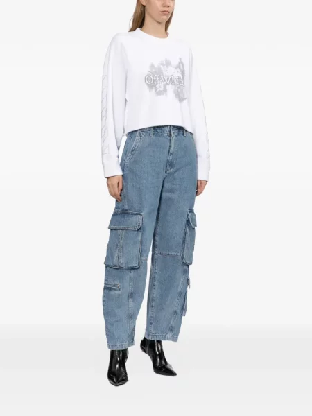 Hanorac Off-white cu model floral alb