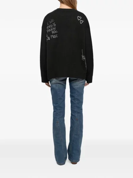 Пуловер Zadig&voltaire с V-образно деколте черно