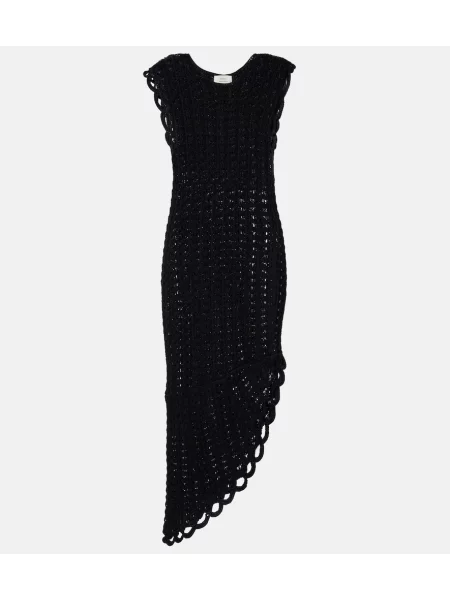 Rochie midi Loulou De Saison asimetrică negru
