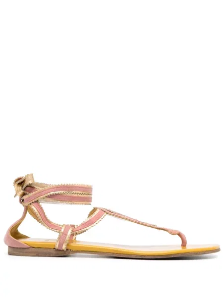 Šněrovací krajkové sandály Hermès Pre-owned bez podpatku růžové