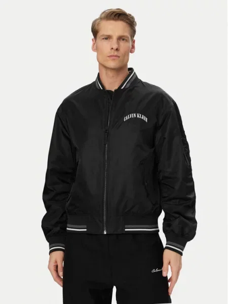 Calvin Klein Jeans Bomber jakna črna