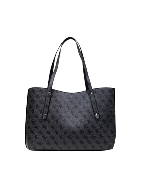 Duża torebka skórzana Guess skórzana czarna