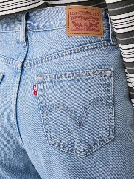 Levi's дънки прави дамски HIGH WAISTED STRAIGHT синьо