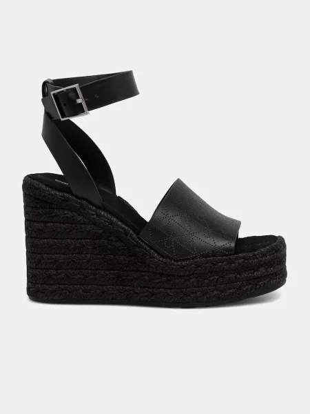 Calvin Klein Espadrile Wedge Espad 70 Aop Lth negru