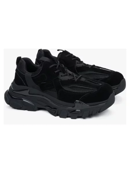 Sneakersy Estro skórzane czarne
