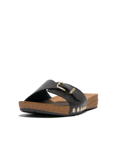 Pantofi Fitflop din piele cu cataramă maro