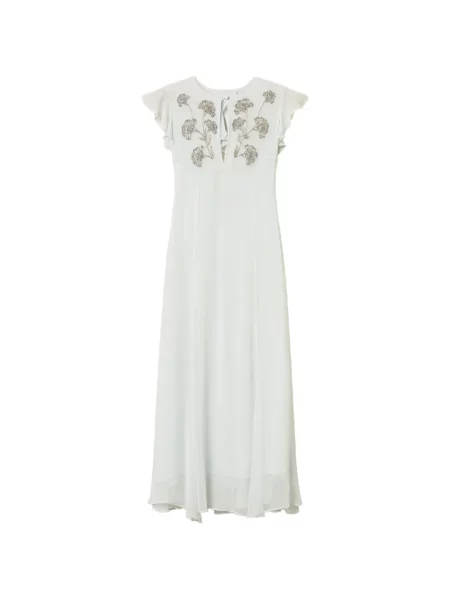 Rochie Twinset cu volane de costum alb