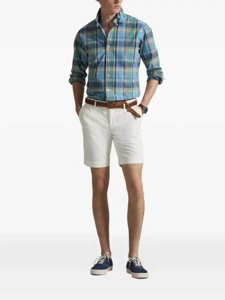 Șapcă Polo Ralph Lauren cu broderie din țesătură twill în carouri albastru