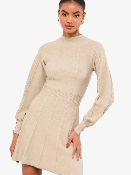 Lipsy Rochie tricotat bej