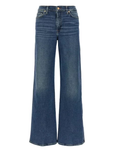 Szerokie jeansy 7 For All Mankind niebieskie