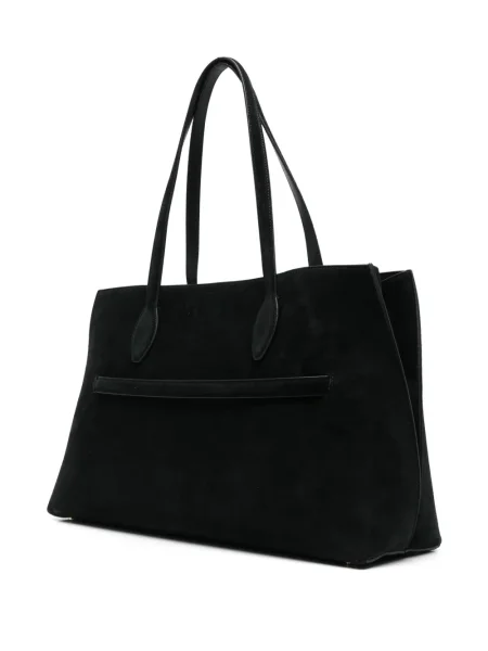 Geantă Toteme din piele de căprioară negru