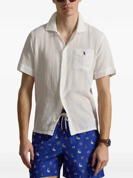 Кожени чорапи Polo Ralph Lauren с отворена пета с пейсли десен бяло