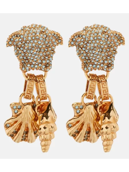 Cercei Versace de cristal auriu