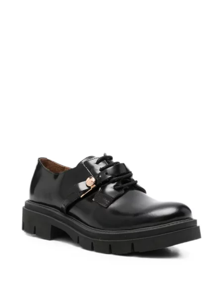 Pantofi derby Sergio Moretti Firenze din piele cu cataramă negru
