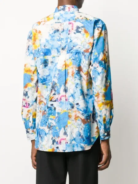 Риза Comme Des Garçons Shirt с принт синьо