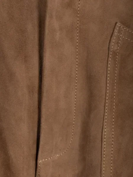 Pantaloni Giorgio Brato din piele de căprioară maro