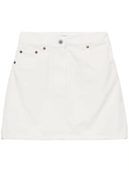 Fustă din denim Prada alb
