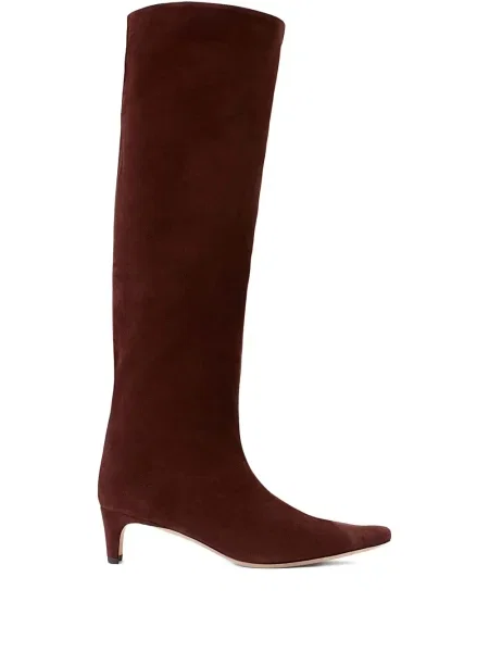 Botine Staud din piele de căprioară roșu