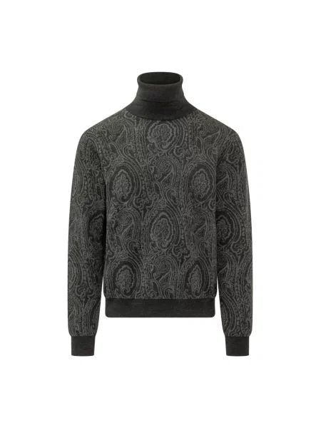 Sweter z golfem Etro do golfa szary