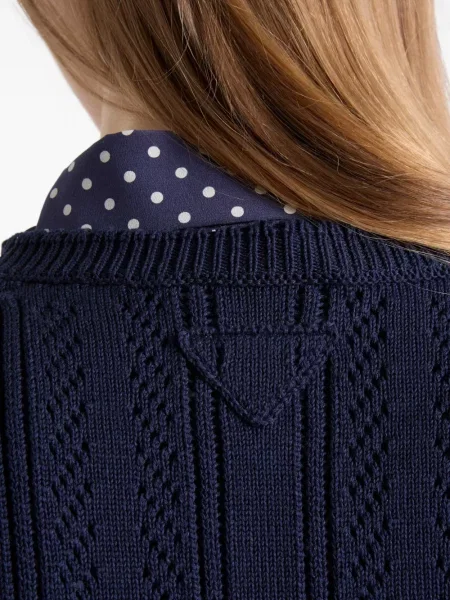 Ažūrinė mini suknelė Prada mėlyna